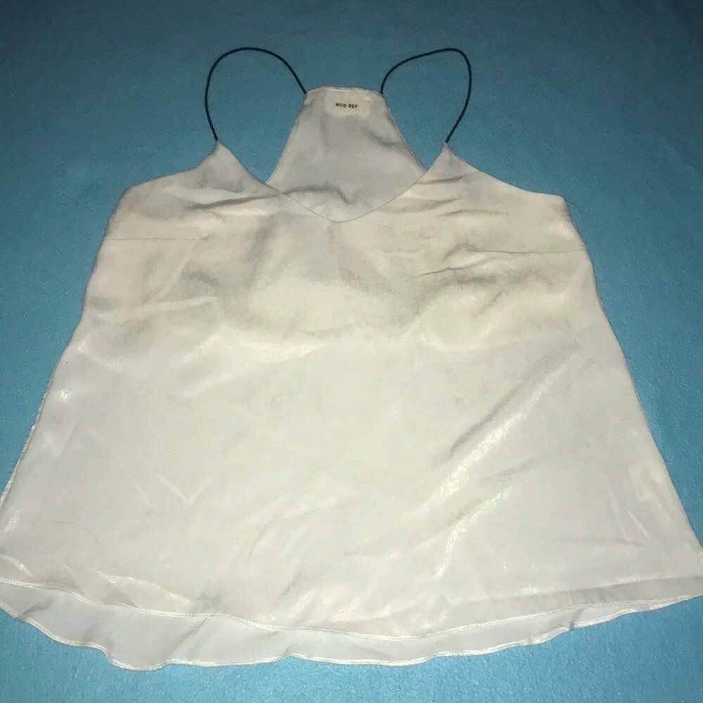 MOD REF racer back spaghetti cord strap tank top crushed velvet feel NEW size S